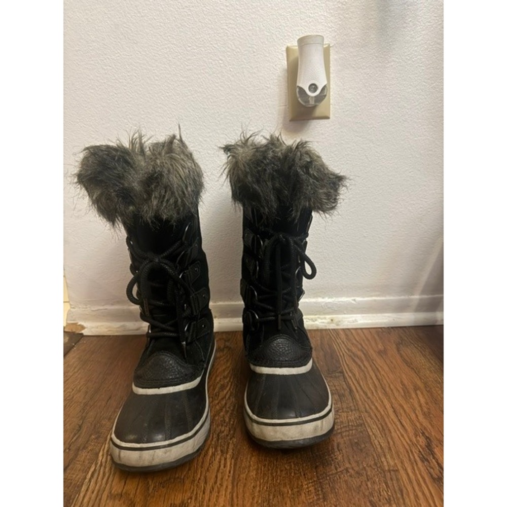Sorel Joan of Arctic Black Suede Faux Fur Waterproof Winter Boots NL3481-010 8